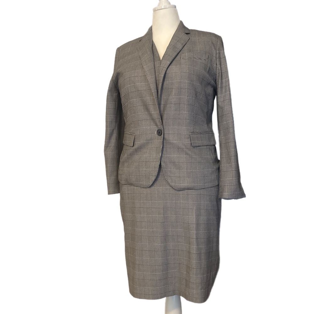 Ann Taylor Glen Plaid 14p Suit with Dress & Matching Pants